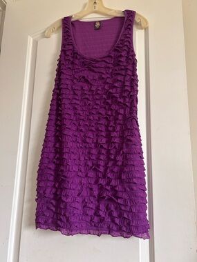 Free People Purple Ruffle Mini Dress